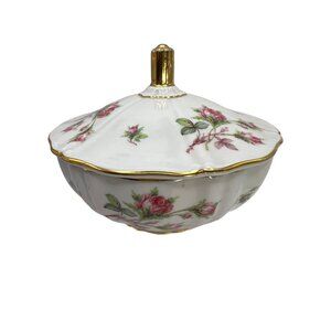 Jaegar & Co PMR Bavarian Porcelain Covered Candy, Trinket Dish Floral